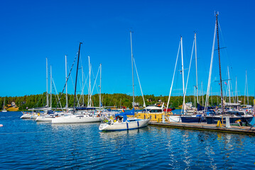 Wall Mural - View of Mariehamn marina in Finland