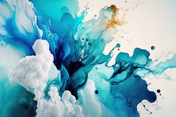 Wall Mural - Alcohol ink pattern, translucent background, fluid art