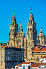 Wall Mural - Panorama view of the Cathedral of Santiago de Compostela in Spain