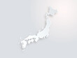 High detailed vector map on a gray background. Japan map