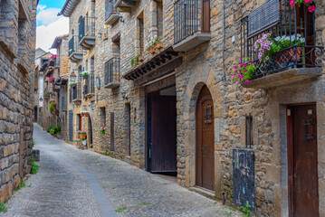 Wall Mural - Medieval street in Spanish village Ainsa