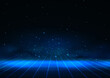 © Real Vector - Abstract tech background. Perspective sci-fi background with star sky.