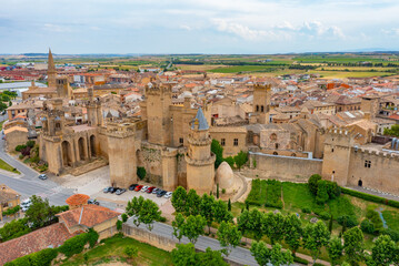 Wall Mural - Panorama view of Royal Palace of Olite in Spain