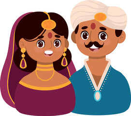 Wall Mural - indian couple portrait