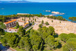 Panorama view of roman ruins of ancient site Empuries in Catalunya, Spain