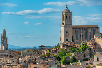 Wall Mural - Panorama view of Spanish town Girona