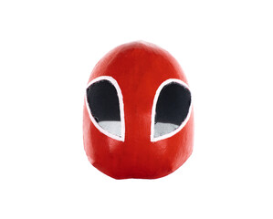 red wrestler mask isolated on white background