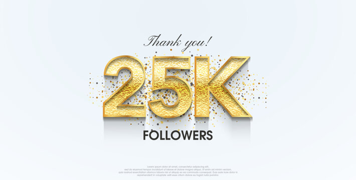 Thank you 25k followers, celebration for the social media post poster banner.