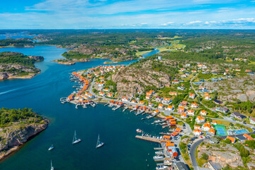 Poster - Panorama view of Swedish town Fjällbacka