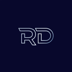 Sticker - RD letters logo, line design