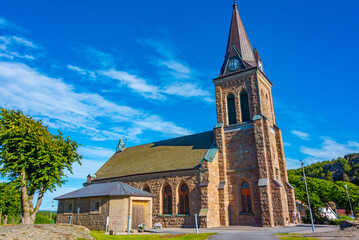 Canvas Print - View of Fjällbacka church in Sweden