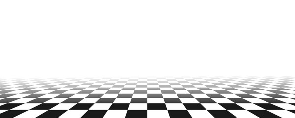 chess perspective floor background. black and white chessboard perspective floor texture. checker bo