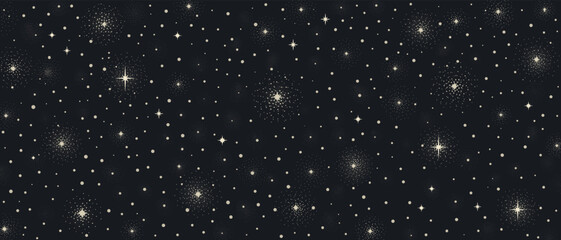 background with stars, vector pattern night sky filled with lots of stars. boho star universe backgr