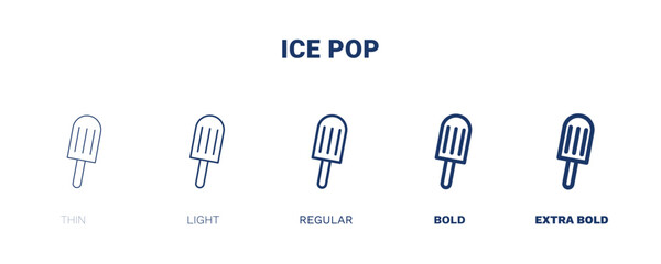 Wall Mural - ice pop icon. Thin, light, regular, bold, black ice pop icon set from restaurant collection. Editable ice pop symbol can be used web and mobile