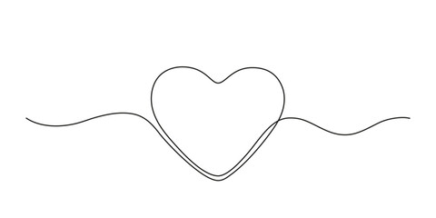 Frame heart, love continuous one line drawing. Border freehand single line hand drawn style with copy space. Decorative shape for favorite, pet, charity, save life. Vector illustration