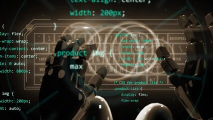 Wall Mural - chatbot artificial intelligence working on code programming website eshop for client human work by r