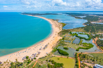 Sticker - Aerial view of Kalpitiya beach and lagoon in Sri Lanka