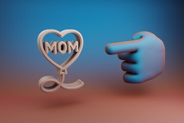 Poster -  3d rendering illustration. Background pattern for design. Mothers Day.