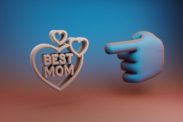Poster -  3d rendering illustration. Background pattern for design. Mothers Day.