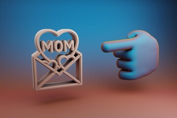 Poster -  3d rendering illustration. Background pattern for design. Mothers Day.