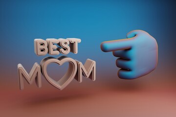 Poster -  3d rendering illustration. Background pattern for design. Mothers Day.
