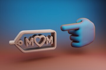 Poster -  3d rendering illustration. Background pattern for design. Mothers Day.
