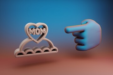 Poster -  3d rendering illustration. Background pattern for design. Mothers Day.