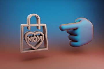Poster -  3d rendering illustration. Background pattern for design. Mothers Day.