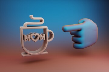 Poster -  3d rendering illustration. Background pattern for design. Mothers Day.