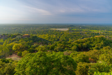 Poster - Aerial view of green landscape near Mihintale mountain in Sri Lanka