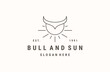 Bull sun Logo Design Vector Template icon illustration on white background