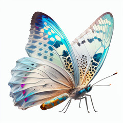 Wall Mural -  Generative AIBeautiful butterfly isolated on white background illustration. Generative AI