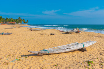 Canvas Print - View of Moorkkam beach at Sri Lanka