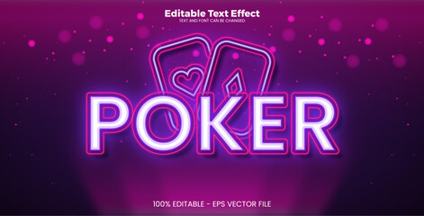 Wall Mural - Poker editable text effect with Neon style