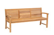 An isolated wooden bench