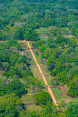 Poster - Aerial view of Sigiriya gardens at Sri Lanka