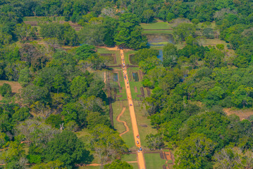 Sticker - Aerial view of Sigiriya gardens at Sri Lanka