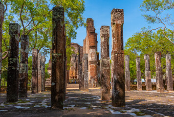 Sticker - Hevisi Mandapaya at Polonnaruwa ruins at Sri Lanka