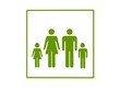 green ecological familys on white background - 3d rendering