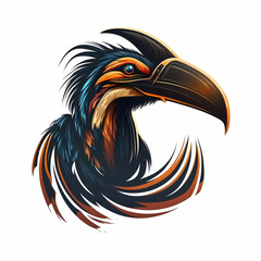 Wall Mural - Hornbill Logo. Generative AI