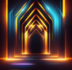 Wall Mural - Abstract background with glowing lines