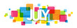 JULY colorful vector typography banner
