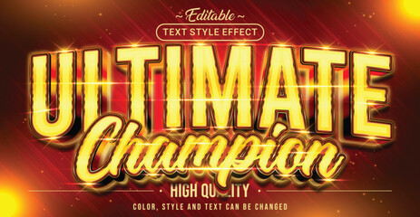 Wall Mural - editable text style effect - ultimate champion text style theme.