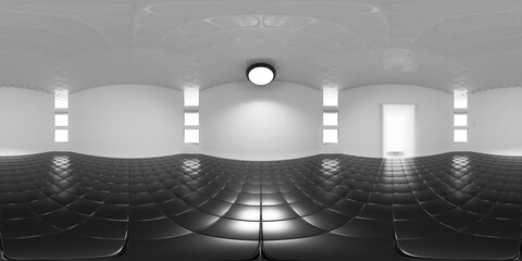 Wall Mural - hdri map, spherical environment panorama background, 360 degree high contrast interior light source,
