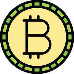 Sticker - Bitcoin exchange icon. Outline Bitcoin exchange vector icon for web design isolated on white background color flat