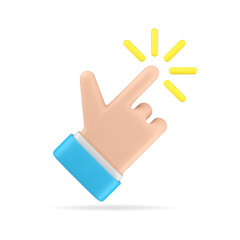 Wall Mural - business man hand human finger click pointer web screen cursor gesture 3d icon realistic vector
