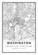 Street map art of Washington city in USA - United States of America - America