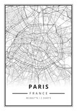 Fototapeta Na drzwi - Street map art of Paris city in France - Europe