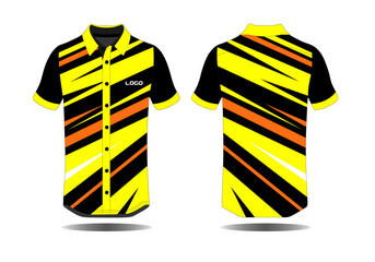 Fabric textile design for Sport t-shirt, Soccer jersey mockup for football club. uniform front view