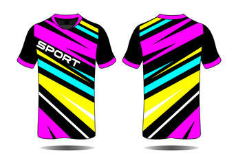 Fabric textile design for Sport t-shirt, Soccer jersey mockup for football club. uniform front view